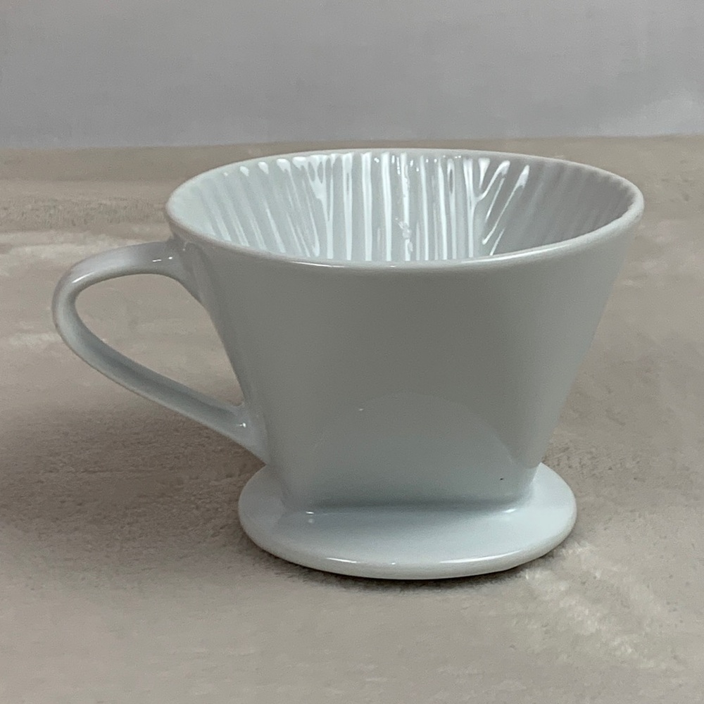 White Ribbed Coffee Pour-Over for Brewing